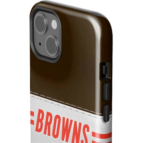 NFL Cleveland Browns White Striped iPhone 15 Impact Case